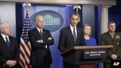 President Barack Obama delivers a statement in the White House on the the Afghanistan-Pakistan Annual Review, 16 Dec 2010