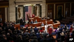 House Speaker Nancy Pelosi speaks on the House floor at the Capitol in Washington Nov. 17, 2022. 