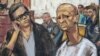 Ilustración del momento en que el ex director de la inteligencia militar venezolana, Hugo Carvajal, participa en su primera audiencia ante una corte de Nueva York, el jueves pasado.