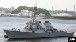 美國海軍阿利伯克級導彈驅逐艦米利厄斯號(DDG 69)抵達日本的美國艦隊活動(FLEACT) 橫須賀。（2018年5月20日）