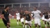 Jogadores sul-africanos celembram o golo de Teboho Mokoena, ante o Marrocos, 30 jan 2024 