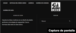 Captura del sitio web The London Crier, realizada el 15 de abril.