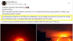 Este lunes 8 de abril, se producirá un eclipse solar total que se verá en más de 15 estados de Estados Unidos.