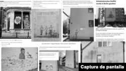 En la imagen se observa una combinación de capturas de pantalla que abordan la difusión de grafitis falsos. Diseño: Mila Cruz.