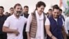 কংগ্রেস নেতা রাহুল গান্ধী, কংগ্রেস নেত্রী প্রিয়াঙ্কা গান্ধী এবং স্বামী রবার্ট ভাদ্রা।