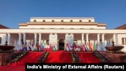 Tempat pertemuan para menteri luar negeri G20 di New Delhi, India, 2 Maret 2023. (Foto: via Reuters)