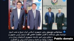 Abbas Musəvi, Hikmət Hacıyev və Samir Şərifov (Mənbə: İran səfirliyi)