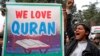 Un partidario del partido Liga Musulmana Markazi de Pakistán canta consignas durante una manifestación contra la quema del Corán, un libro sagrado musulmán, por parte de un activista danés contra el islam, en Lahore, Pakistán, el 24 de enero de 2023.