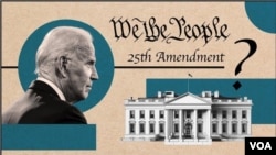 ¿Qué mecanismos existirían de llegar a aplicarse la 25a Enmienda para reemplazar al presidente Joe Biden en la boleta y cómo podría aplicarse un eventual relevo a escasos meses de la elección presidencial?. [Ilustración VOA].