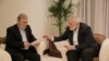 Pemimpin Hamas Ismail Haniyeh dan pemimpin Jihad Islam Ziyad Al Nakhalal berdiskusi tentang usual gencatan senjata sebelum mereka memberi jawaban kepada para mediator Qatar dan Mesir, di Doha, Qatar, Selasa, 11 Juni 2024. (Foto: Hamas Media Office via Reuters)
