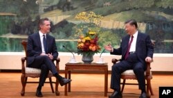 加州州长加文·纽森在北京人民大会堂同中国国家主席习近平会谈。（2023年10月25日）
