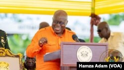 Shugabanin kasar Ghana Nana Akufo-Addo yana jawabi a wani taro na manoman Cocoa