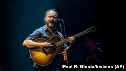 Dave Matthews of the Dave Matthews Band, performs at Ameris Bank Amphitheatre in Alpharetta, Georgia, July 27, 2021.