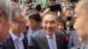 台灣總統大選國民黨參選人侯友宜週五（9月15日）訪問紐約中華公所受到支持者歡迎。（方冰拍攝）