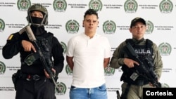 Una imagen de la captura alias ‘El Salomón’, líder del Tren de Aragua en Colombia, compartida por la policía colombiana. Foto: Cortesía Policía de Colombia. 