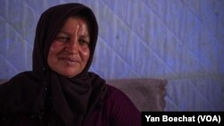 Despite being displaced by the earthquake, Devlet Ipek, a 48-year-old mother of four living in a tent in Hatay, Turkey, says she supports the current Turkish government, May 13, 2023.