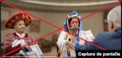Captura de pantalla de un video con contenido falso dirigido a las elecciones estadounidenses. Los expertos atribuyen su creación a Rusia.