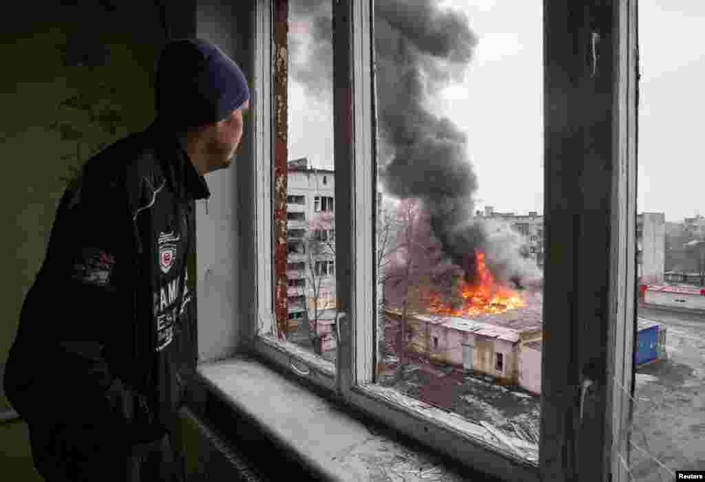 Rossiya hujumiga uchragan uy. Donetsk. 
