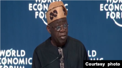 Shugaba Tinubu a lokacin taron tattalin arziki na duniya a Riyadh (Facebook/NTA)