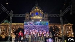 24. protest "Srbija protiv nasilja" na kome su govorili lideri opozicije Pavle Grbović i Dragana Rakić (foto: FoNet)