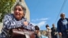 Many people seeking refuge in Goris, Armenia, on Sept. 29, 2023, say they do not want to live in border areas for fear the war will break out again. (Heather Murdock/VOA)
