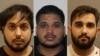 Kombinasi foto yang menunjukkan Karanpreet Singh (dari kiri ke kanan), Kamalpreet Singh dan Karan Brar yang ditahan atas kaitannya dengan pembunuhan terhadap pemimpin Sikh Hardeep Singh Nijjar di Kanada. (Foto: Integrated Homicide Investigation Team/AFP)