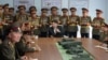 North Korean leader Kim Jong Un visits the Kim Il Sung Military University in Pyongyang to mark the 92nd anniversary of the founding of North Korea's army, April 25, 2024. (Korean Central News Agency photo via AFP)
