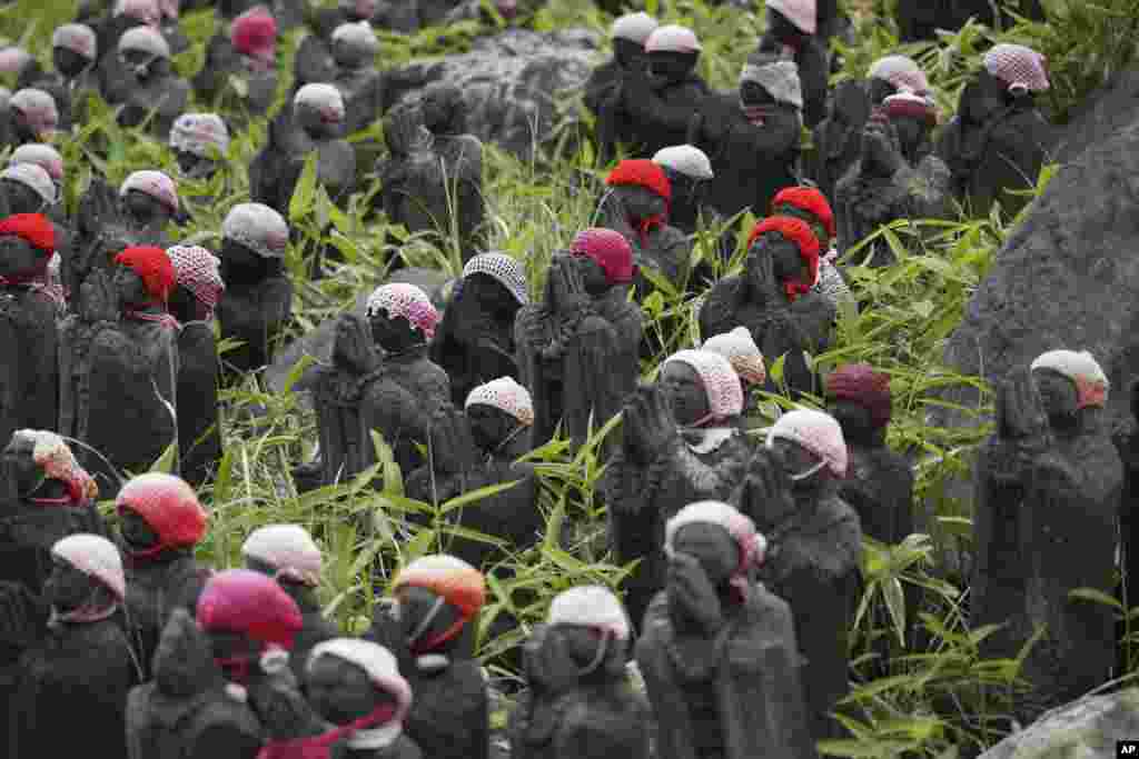 A view of Sentai Jizo, or 1000 stone statues, at "Sessho Seki" or "Killing Stone," in Nasu, Tochigi Prefecture northern Japan. Sessho Seki is one of the most famous tourist attractions in the region.