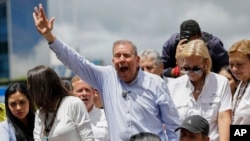 Opposition presidential candidate Edmundo Gonzalez leads a demonstration against the official election results that declared that President Nicolas Maduro won reelection, in Caracas, Venezuela, July 30, 2024. 