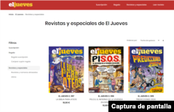 Captura del sitio web de RBA Revistas, la que comercializa la publicación.