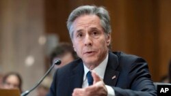 Secretary of State Antony Blinken testifies before a Senate committee on Capitol Hill, in Washington, March 22, 2023.