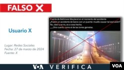 El video que circula en redes y que asegura que en el accidente del puente de Baltimore en EEUU ocurrió una explosión no es real, se trata de un video de 2022 en un puente que conecta Crimea con Rusia. Diseño: Mila Cruz.