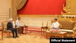 ကုလ စာနာမှုအကြီးအကဲ (UNOCHA) Martin Griffiths စစ်ကောင်စီခေါင်းဆောင် ဗိုလ်ချုပ်မှူးကြီး မင်းအောင်လှိုင်နဲ့တွေဆုံ (သြဂုတ် ၁၅၊ ၂၀၂၃)