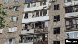 A view shows a residential building damaged during a a Russian missile attack in Mykolaiv, Ukraine, July 19, 2024.