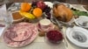 A traditional Thanksgiving feast recreated at the Plimoth Patuxet Museums in Plymouth, Massachusetts. 