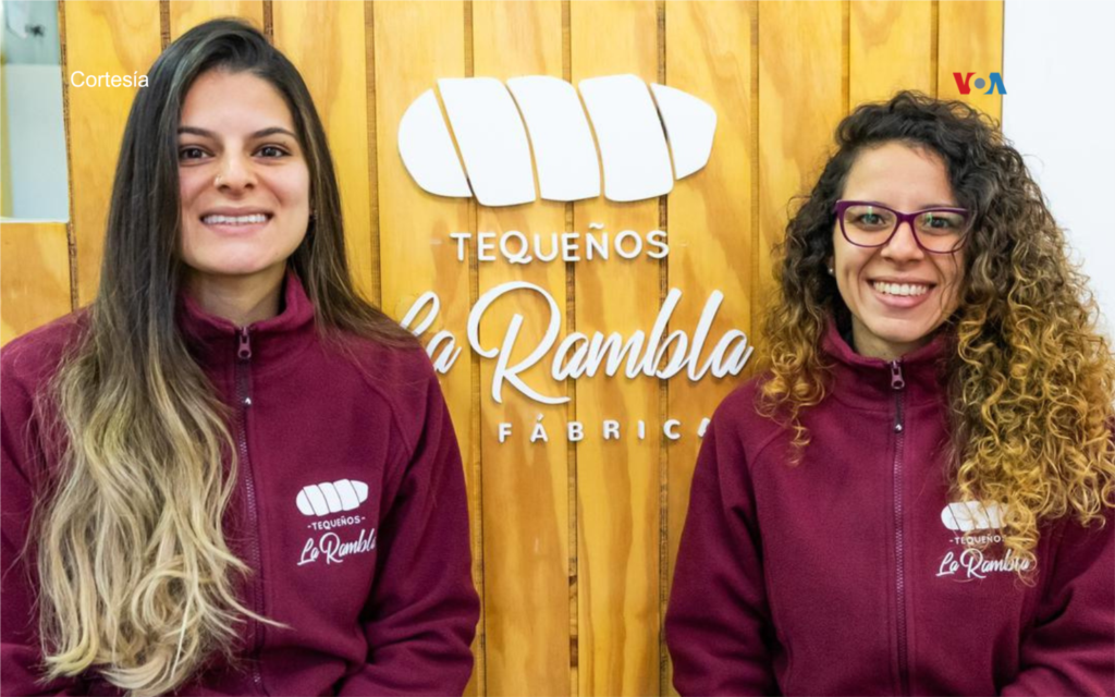 Las periodistas venezolanas Oroyelix Lozada y Juliedy Guillen son las dueñas de Tequeños La Rambla, en Uruguay.
