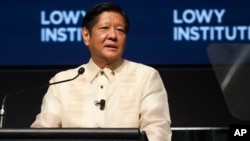 菲律賓總統費迪南德·小馬科斯(Ferdinand Marcos Jr.)在澳大利亞墨爾本的東盟--澳大利亞特別峰會上發表講話。(2024年3月4日)