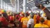 Adeptos da Guine-Bissau no apoio à seleção no CAN 2023, Abidjan, Costa do Marfim, 17 janeiro 2024