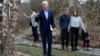 U.S. President Joe Biden crosses his fingers when asked about a cease-fire in the ongoing conflict in Gaza between Israel and Hamas, following a private campaign event in Swarthmore, Pennsylvania, March 8, 2024. 
