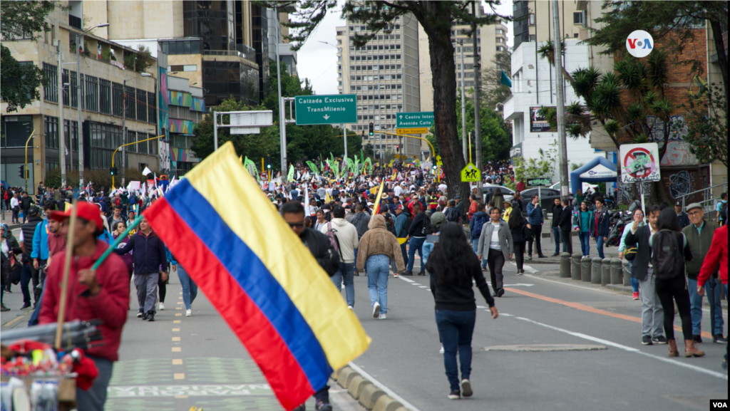 Simpatizantes del presidente colombiano salieron a las calles a exigir a los legisladores que apoyen los cambios sociales que conforman la agenda del líder izquierdista.