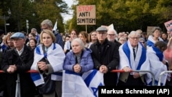 Manifestação antissemitismo em Berlim, Alemanha, 22 outubro 2023