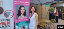 La escritora AnneMarie Ochoa, a través de una tierna historia, comparte su vivencia como hija de peruanos y quiere compartir su sentir y la importancia de promover entre los más pequeños su identidad, [Foto: Mitzi Macias,VOA].