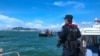 深圳警方海上巡逻-深圳市公安局网站截屏 Shenzhen Police patrolling on the sea (screen shot from Shenzhen PSB website ) 
