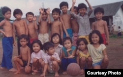 Bopha Malone (the bottom right) was pictured with family and friends at a refugee camp in Philippines, where she and her family spent six months before settling in Harrisburg, Pennsylvania in 1989. (Courtesy photo of Bopha Malone)
