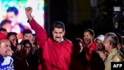 Venezuelan President Nicolas Maduro celebrates the results of "Constituent Assembly", in Caracas, July 31, 2017.