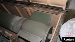Rocket is seen on a ship seized by the Israeli navy in the Red Sea, handout picture released by Israel Defense Forces, March 5, 2014.