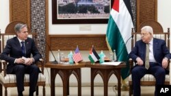AQSh davlat kotibi Entoni Blinken Falastin Prezidenti Mahmud Abbos huzurida. Ramalloh, 31-yanvar, 2023. 