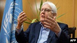 រូបឯកសារ៖ លោក Martin Griffiths ប្រធានជំនួយមនុស្សធម៌របស់អង្គការសហប្រជាជាតិ និយាយជាមួយទីភ្នាក់ងារសារព័ត៌មាន AFP នៅក្នុងបរិវេណអង្គការសហប្រជាជាតិ ក្នុងទីក្រុងកាប៊ុល កាលពីថ្ងៃទី២៥ ខែមករា ឆ្នាំ២០២៣។