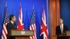 U.S. Secretary of State Antony Blinken speaks with South Korea's Foreign Minister Chung Eui-yong during a bilateral meeting as part of the G7 foreign ministers meeting, in London, Britain May 3, 2021.