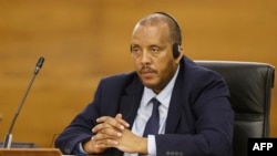 FILE - Getachew Reda, representative of the Tigray People's Liberation Front, looks on during a news conference at the Department of International Relations and Cooperation offices in Pretoria, South Africa, on Nov. 2, 2022. 